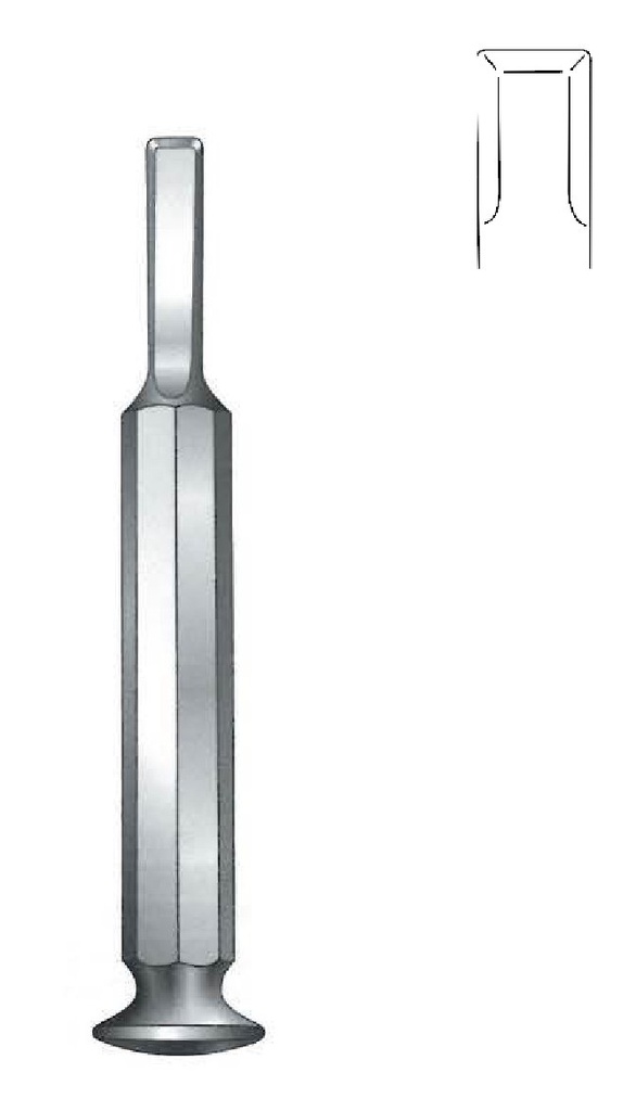 Tessier premium osteotome for taking bald grafts, straight, width = 10 mm