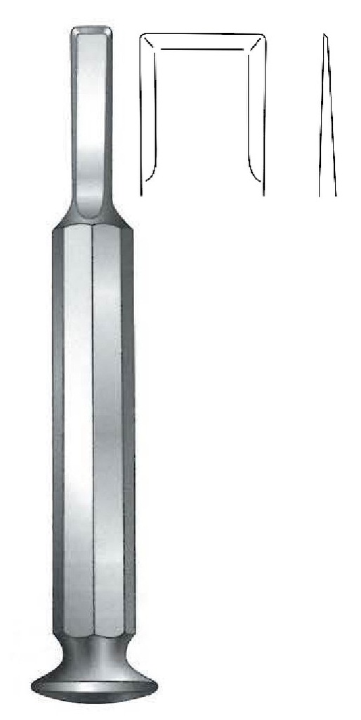 Osteótomo Tessier premium para toma de injertos de calva, recta, ancho = 15 mm