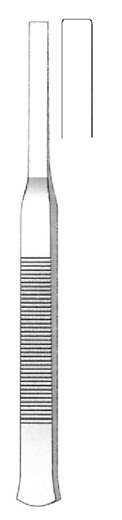 Osteótomo Tessier premium, mango plano, recto, hoja = 5 mm