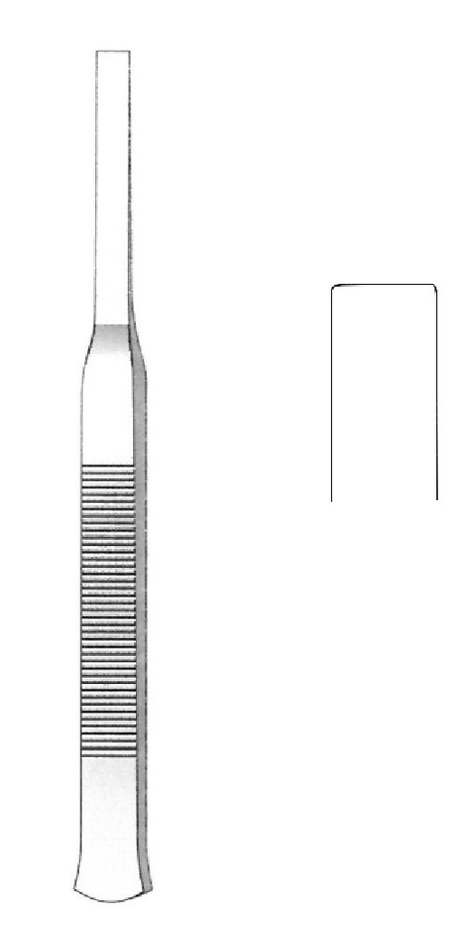 Osteótomo Tessier premium, mango plano, recto, hoja = 10 mm