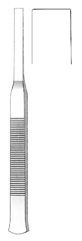 Osteótomo Tessier premium, mango plano, recto, hoja = 14 mm
