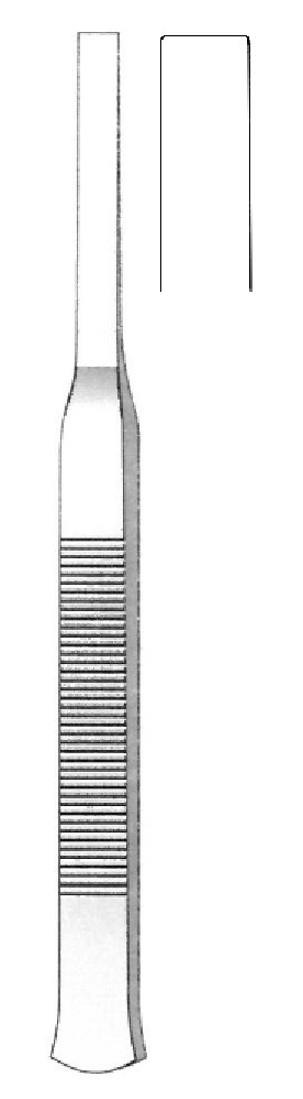 Osteotome Tessier Premium, flat handle, curve, leaf = 7 mm