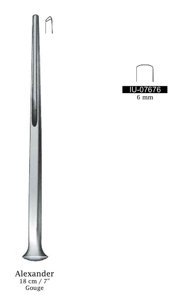 Gubia Alexander premium - longitud = 18 cm / 7", ancho = 6 mm