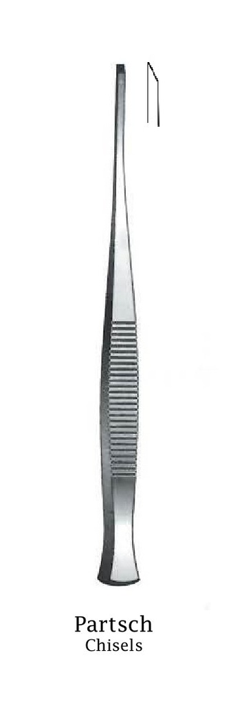 Cincel para hueso Partsch premium, ancho = 4 mm - longitud = 13.5 cm / 5-1/4"