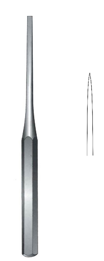 Osteótomo para hueso Hibbs-Hilder premium, recto, ancho = 13 mm - longitud = 24 cm / 9-1/2"