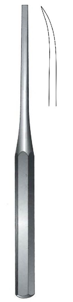 Osteótomo para hueso Hibbs-Hilder premium, curvo, ancho = 6 mm - longitud = 24 cm / 9-1/2"