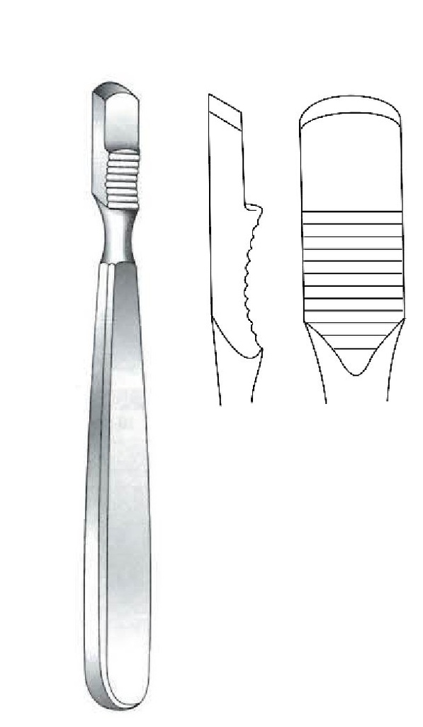 Farabeuf premium periosteal tube, straight - length = 15 cm / 6"