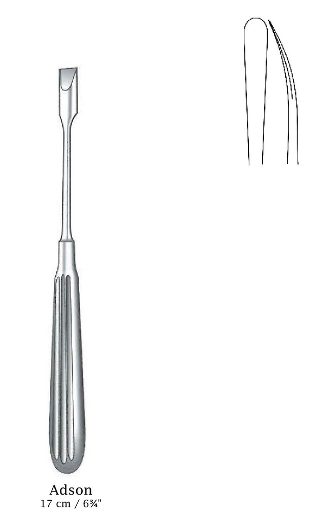 Elevador y cureta Adson premium - longitud = 17 cm / 6-3/4"