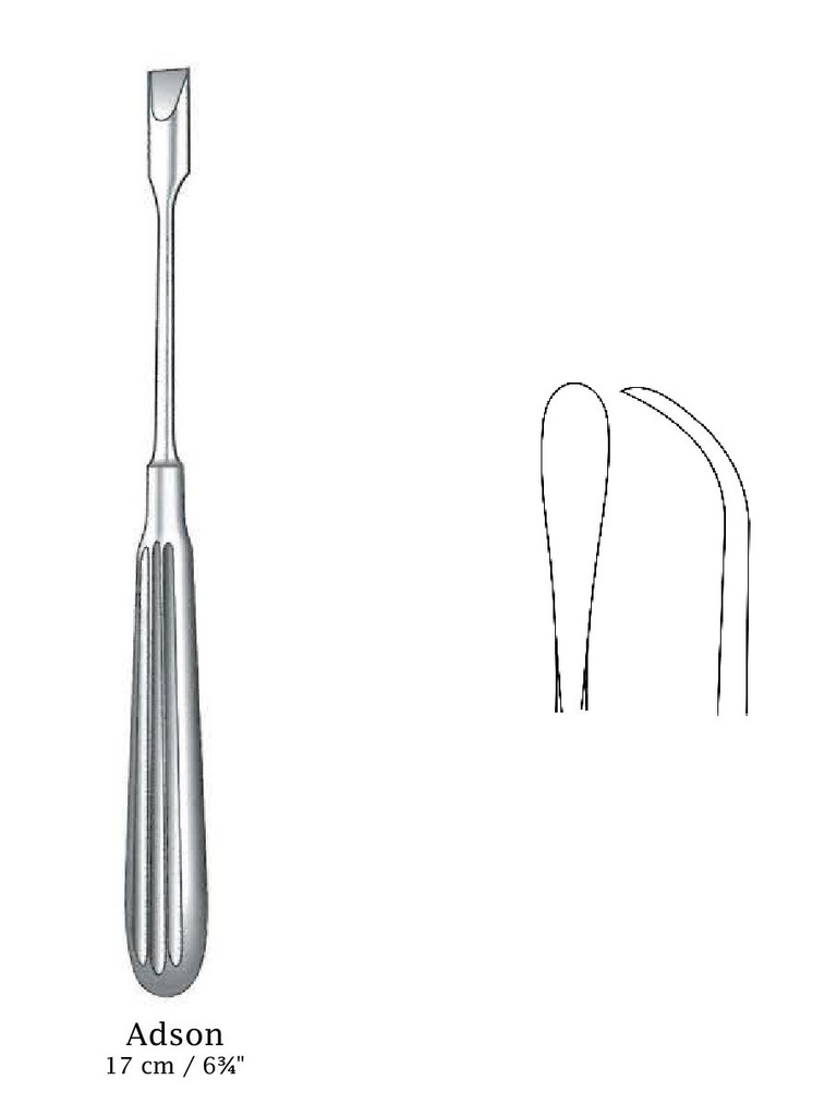 Elevador y cureta Adson premium - longitud = 17 cm / 6-3/4"
