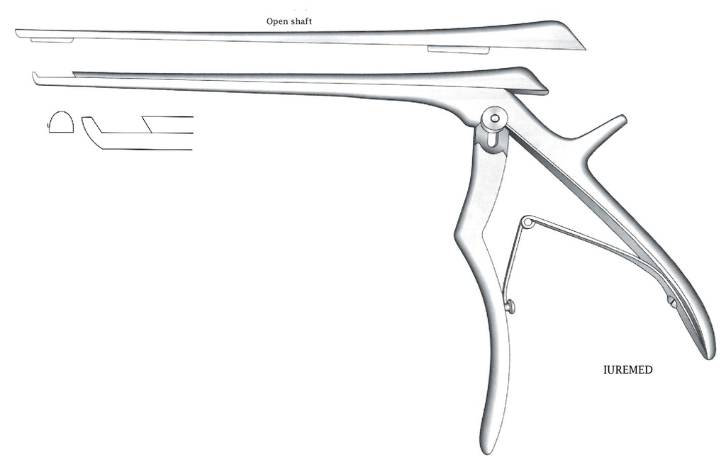 Prevertebral disk clamp Premium, forward cut, width = 6 mm - Axis length = 20 cm