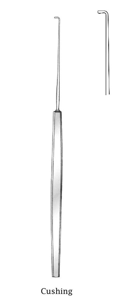 Gancho para nervios Cushing premium, figura 1 - longitud = 19 cm / 7-3/4"