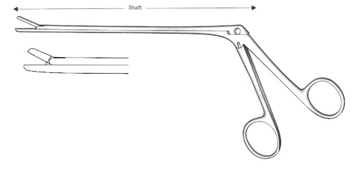 [IU-03740P] Pinza para laminectomía Cushing premium, diámetro = 2 x 10 mm, recta - longitud = 15 cm