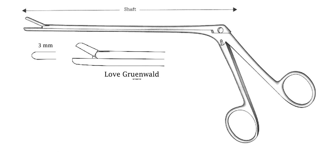 Pinza para laminectomía Love-Gruenwald premium, recta - longitud = 15 cm