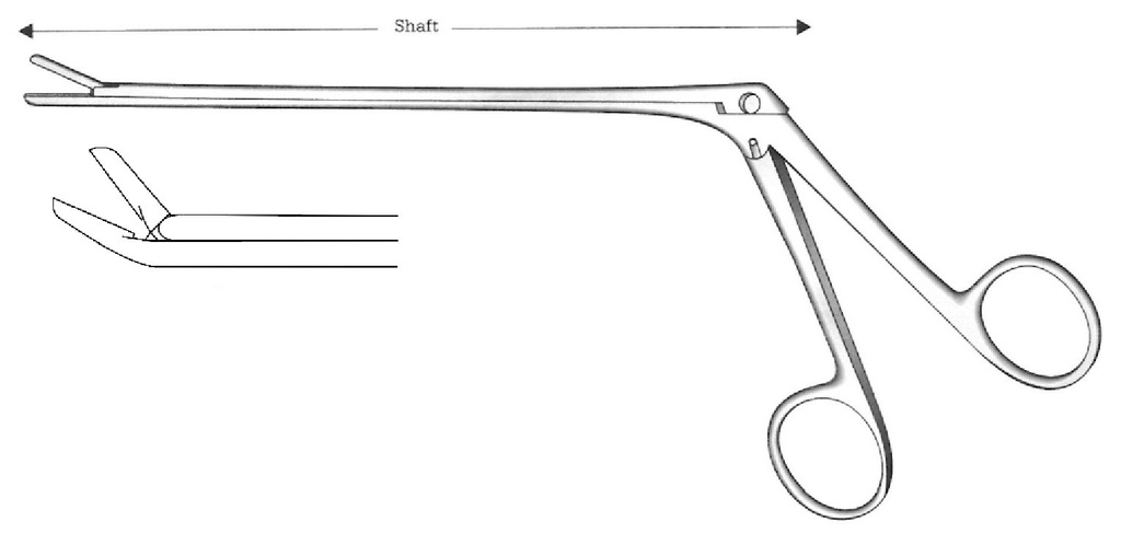 Pinza para laminectomía Spurling premium, hacia arriba, diámetro = 4 x 10 mm - longitud = 18 cm