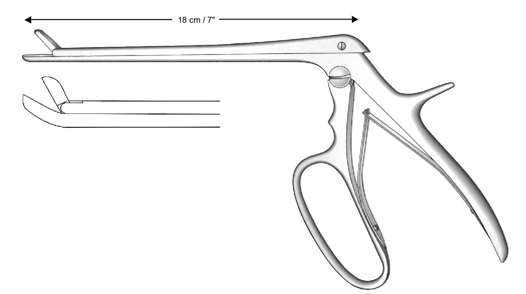Pinza para laminectomía Ferris-Smith-Cushing premium, curvado hacia arriba, tamaño = 3 x 10 mm