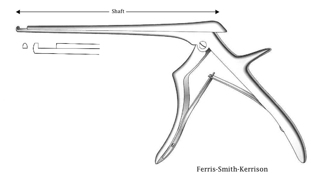 Detachable punch Ferris-Smith-Kerrison Premium-Axis length = 15 cm, 90 ° up