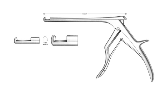 [IU-03711P] Intervertebral disk claclough premium, 90 ° up, tip width = 3 mm - Axis length = 20 cm / 8 "