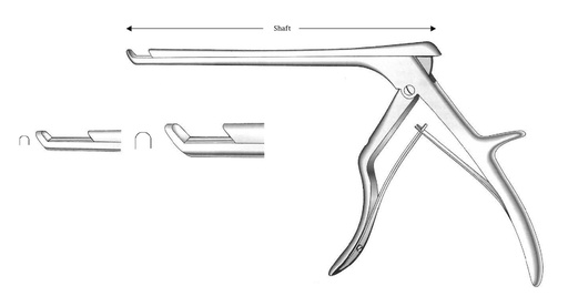 [IU-03717P] Intervertebral disk claclough premium, 130 ° up, tip width = 3 mm - Axis length = 15 cm / 6 "