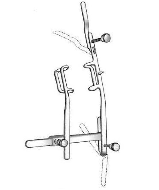Retractor de espéculo ocular Arruga premium - longitud = 7 cm / 2-3/4", derecho