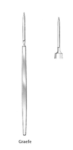 [IU-06548P] Bisturí para cataratas de Graefe premium, figura 0