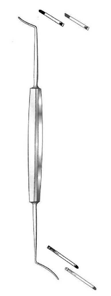 Espátula para ciclodiálisis Castroviejo premium - ancho = 0.50 mm
