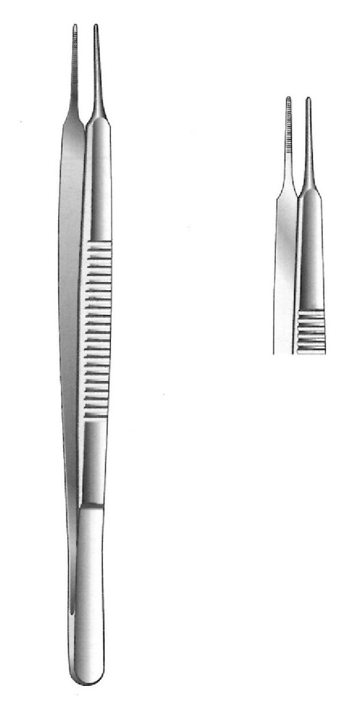 Pinza para iris de Stevens premium, recta - longitud = 10.5 cm / 4-1/4"
