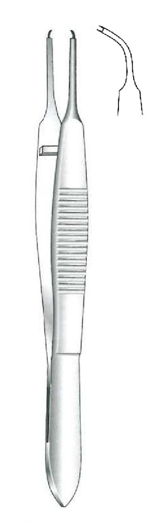 Pinza para tejido Castroviejo, recta, dientes = 1:2 - longitud = 9 cm / 3-1/2"