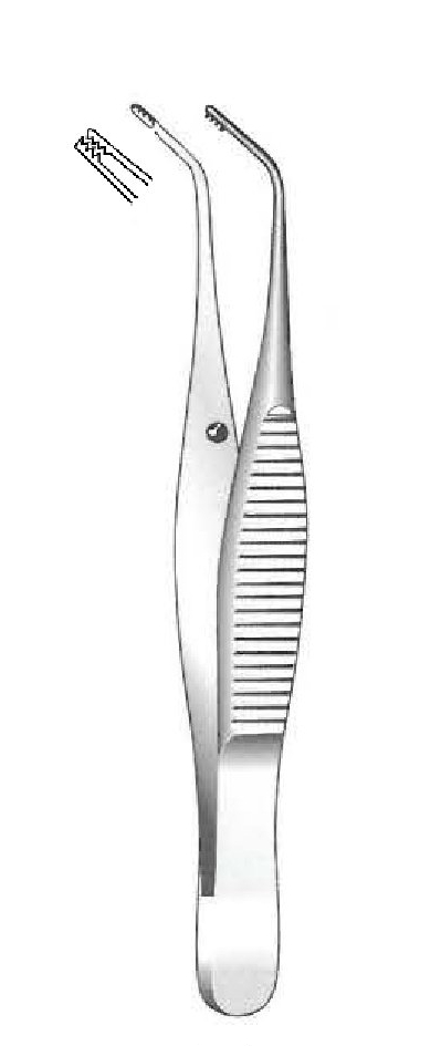 Pinza para iris Fuchs premium, angulada