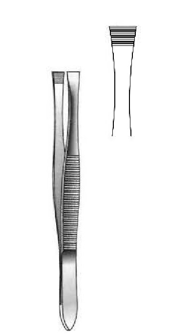 Pinza para cilios Douglas premium, punta ancha - longitud = 9 cm / 3-1/2"