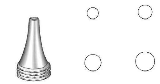 [IU-04227P] Espéculo para oído Hartmann premium, juego de 4.