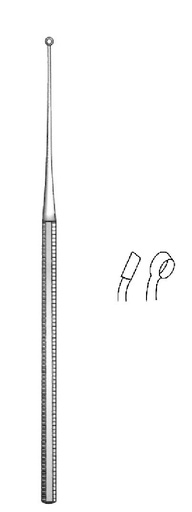 [IU-04671P] Premium Buck Ear Curette, Octagonal Handle, Sharp, Figure 0 - Length = 16.5 cm / 6-1/2"