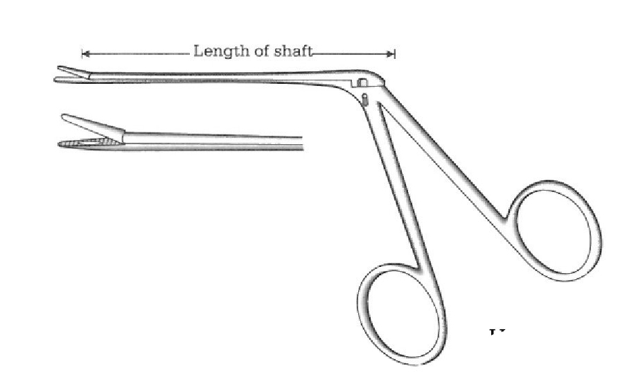 Pinza para pólipo oído Hartmann-Wullstein premium - longitud del eje = 8.5 cm / 3-1/2"