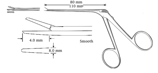 [IU-04471P] Micro pinza para oído premium, recta, lisa - longitud = 80 mm
