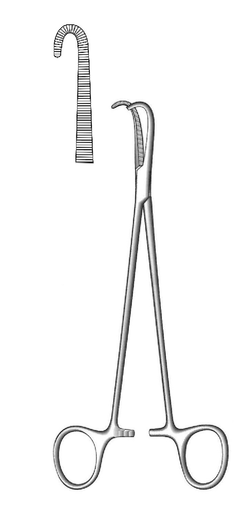 Pinza para arteria Negus premium, curva fuerte