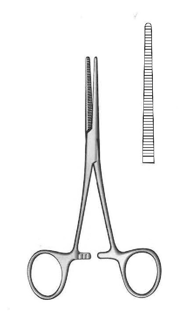 Pinza para arteria Pean premium, recta - longitud = 14.5 cm / 5-3/4"