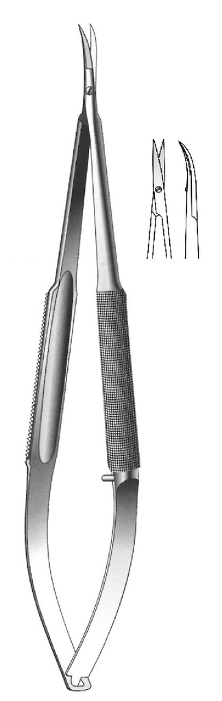 Micro tijera Gomel con mango plano premium - longitud = 16 cm / 6-1/4"