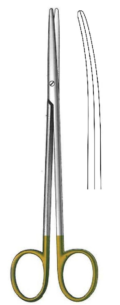 Tijera para disección Metzenbaum-Fine premium, delicada, desafilada, curva, TC Gold - longitud = 18 cm / 7"