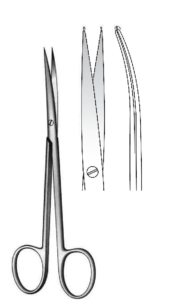 Tijera para disección Metzenbaum-Fine premium, afilada, curva - longitud = 23 cm / 9"