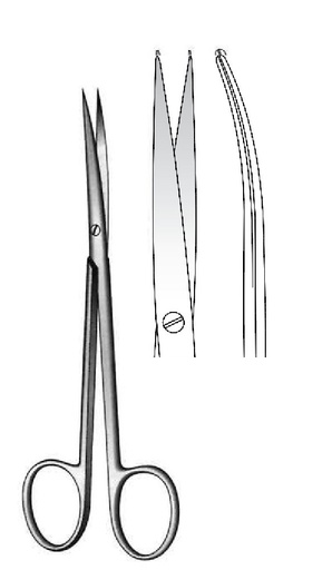 [IU-02670P] Tijera para disección Metzenbaum-Fine premium, afilada, curva - longitud = 23 cm / 9"