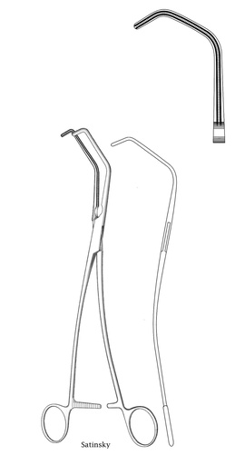 [IU-03984P] Tangential occlusion clamp Satinsky Premium - length = 20.5 cm / 8 "