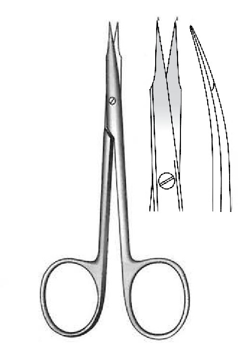 Premium Stevens Tenotomy Scissors, sharp, curve - length = 11 cm / 4-1 / 2 "