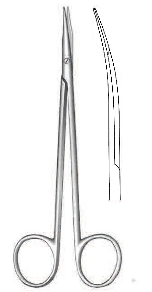 Premium Reynolds dissection scissors, curve - length = 18 cm / 7 "