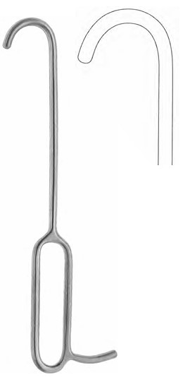 Gancho Óseo de Lambotte de Doble Extremo con Parte Activa 30 mm y Mango Fenestrado - Longitud de 27 cm