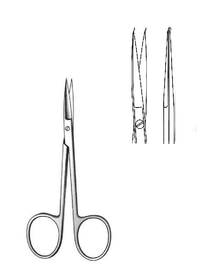 Tijera quirúrgica fina Iris premium, recta, redonda - longitud = 10.5 cm / 4-1/4&quot;