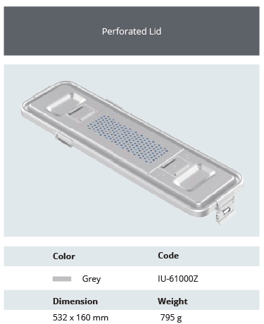 Plasma de cobertura del model perforat per a l'endoscopi per al contenidor d'esterilització - 532 x 160 mm