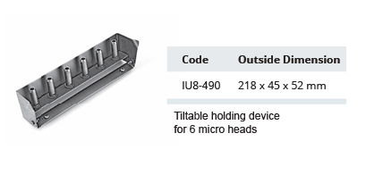 Dispositiu de retenció inclinable per a 6 capçals micro - 218 x 45 x 52 mm