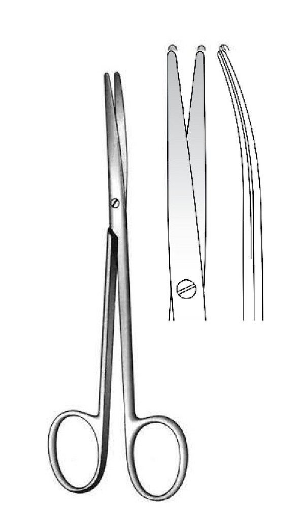 Tijera para disección Metzenbaum-Fine premium, desafilada, curva - longitud = 18 cm / 7"