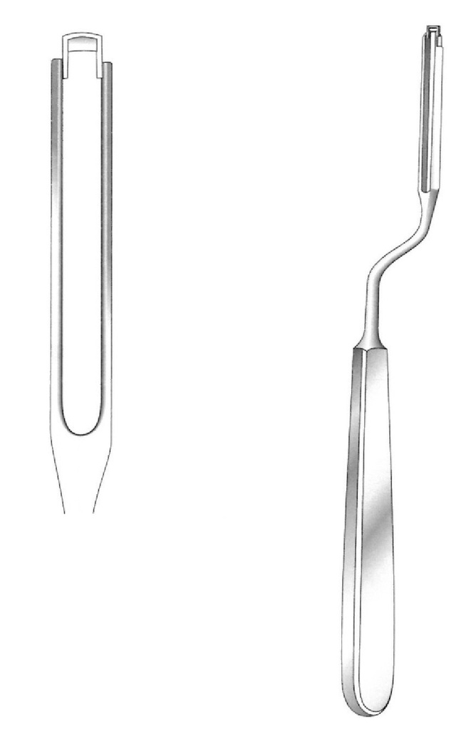 Ballenger Nasal Septum Knive - longitud = 21 cm / 8-1/4", Ample = 4 mm, Angled