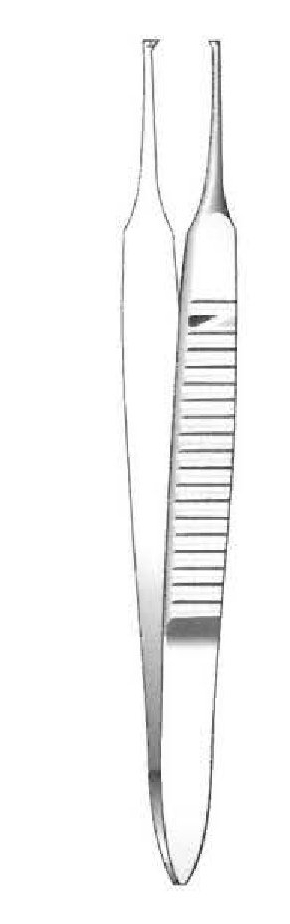 Graefe Iris Forcep - longitud = 7 cm / 2-3/4", Ample = 0.7 mm, Dents = 1:2, Recta