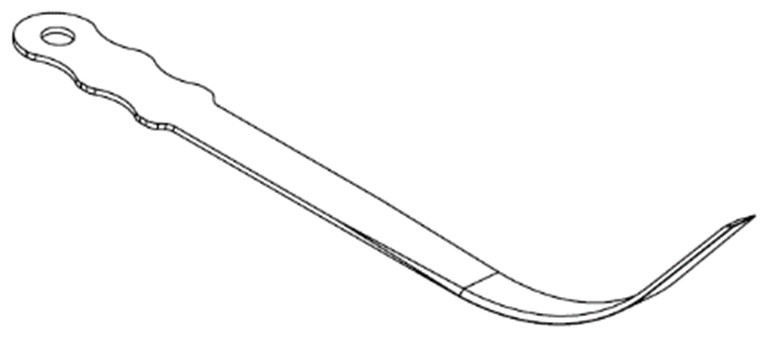 Medial Curved Chisel 114.5mm x 5.4mm x 1.19mm